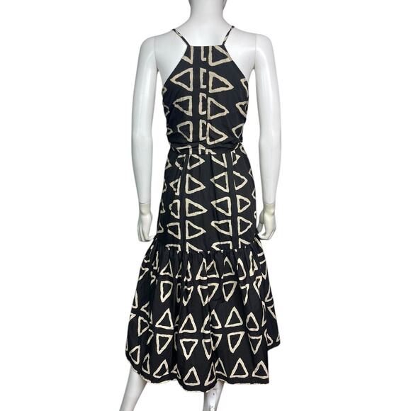 Corey Lynn Calter Women's S Black White Halter Belt Keyanna Print Maxi Dress EUC - Picture 2 of 4